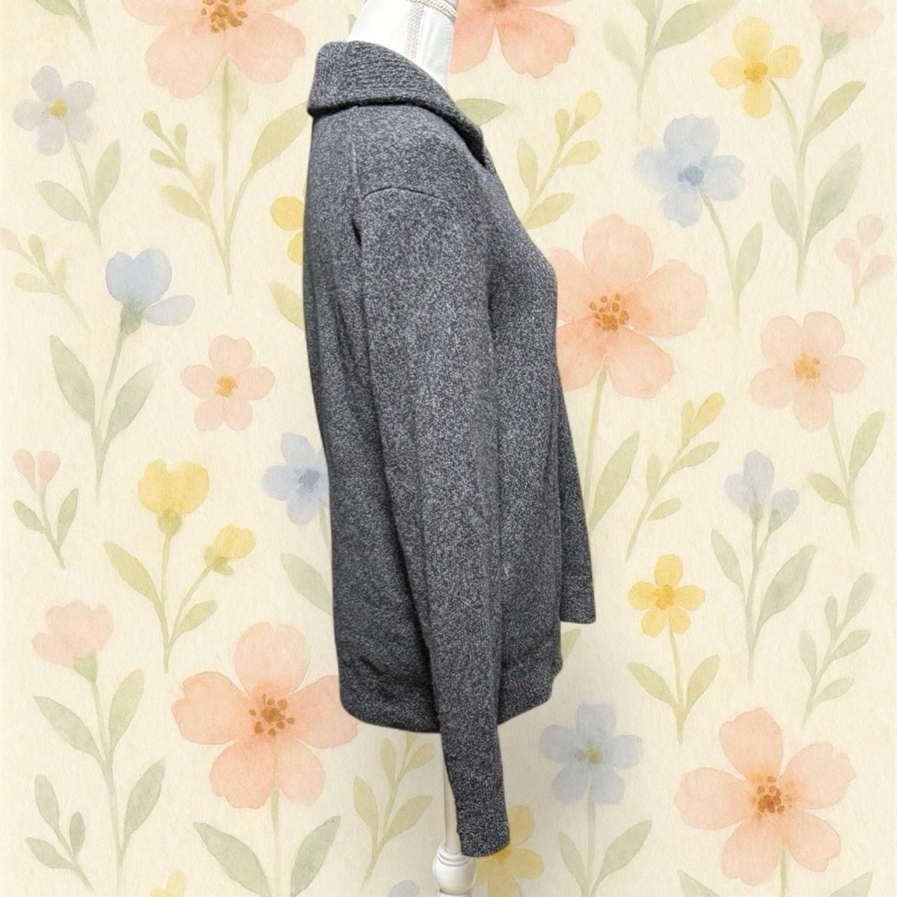 Banana Republic Lambswool Cowl Neck Sweater Gray Medium Cozy Knit - Picture 3 of 5